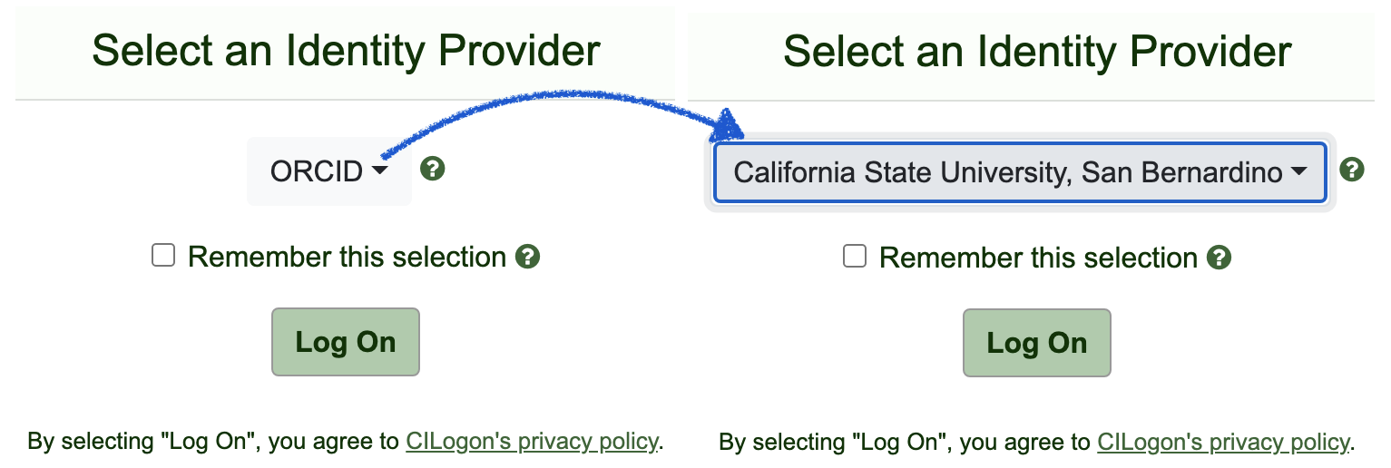 CILogon-CSUSB-Select